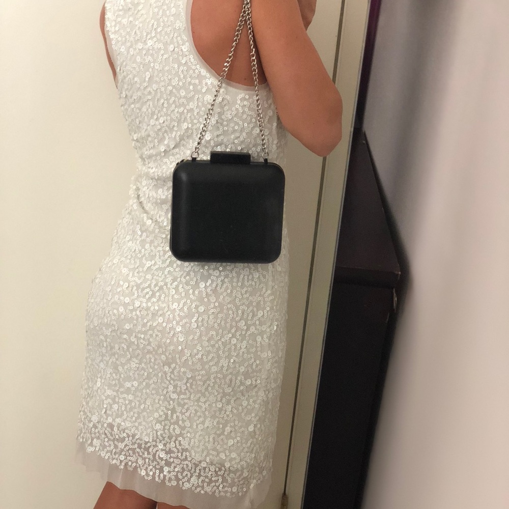 Max Studio white sequins dress sz M